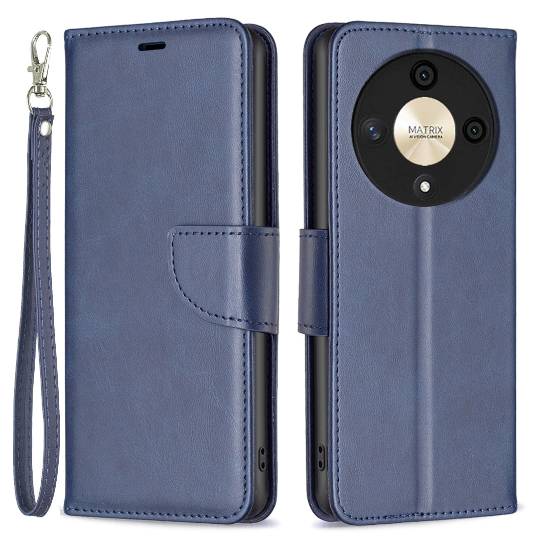 For Honor X9b 5G / Magic6 Lite 5G Case Solid Color Leather Wallet Phone Cover - Black For Honor X9b 5G / Magic6 Lite 5G Case Solid Color Leather Wallet Phone Cover - Black